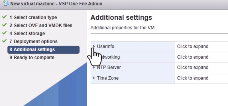 VSP One File Administrator Quick Setup Guide - Configure the VM